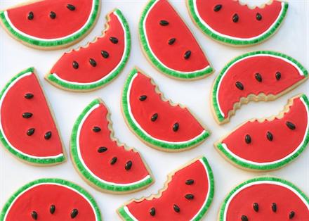Watermelon Shaped Cookies - KidTrail Recipe